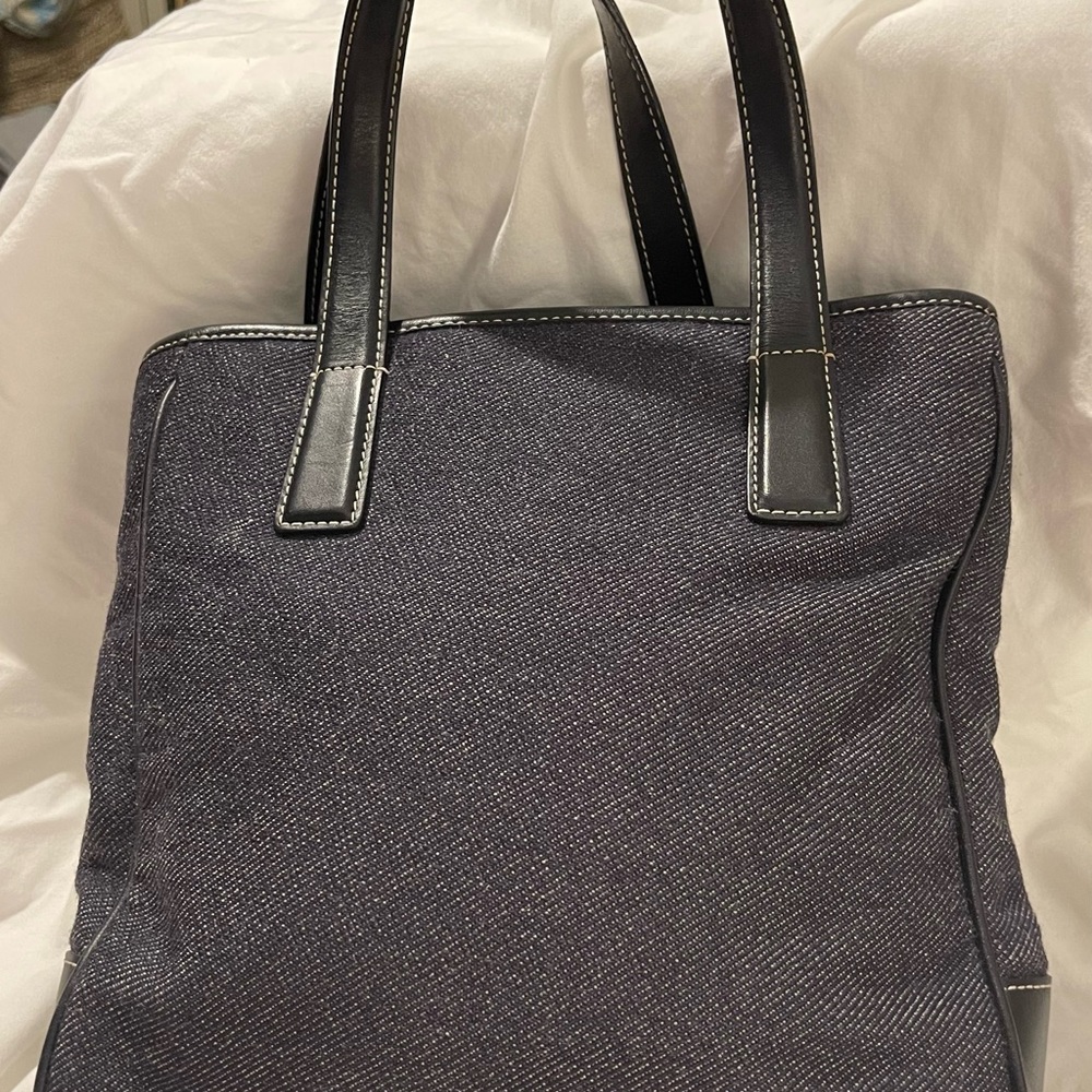 Coach Denim and Black Purse with two handles